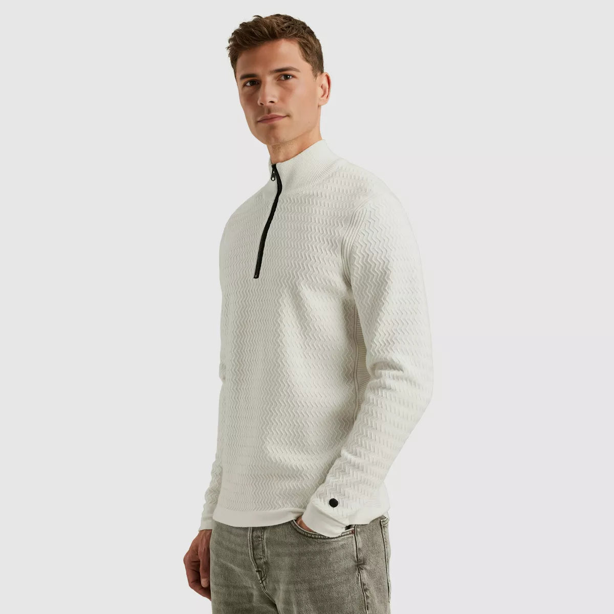 CAST IRON Half Zip Pullover - Off White