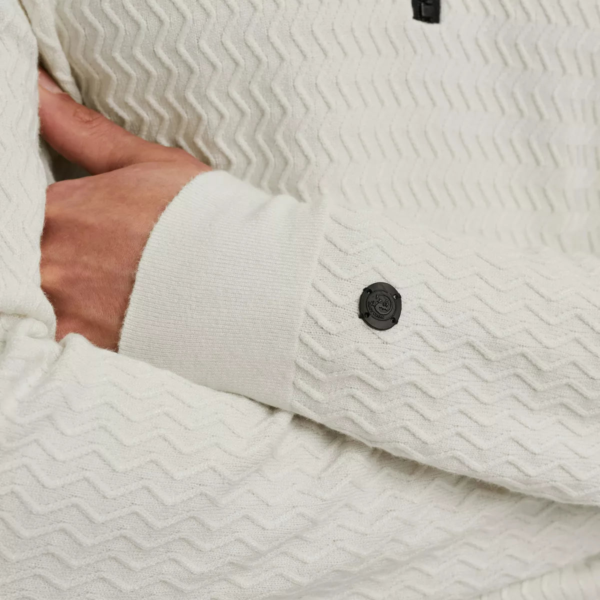 CAST IRON Half Zip Pullover - Off White