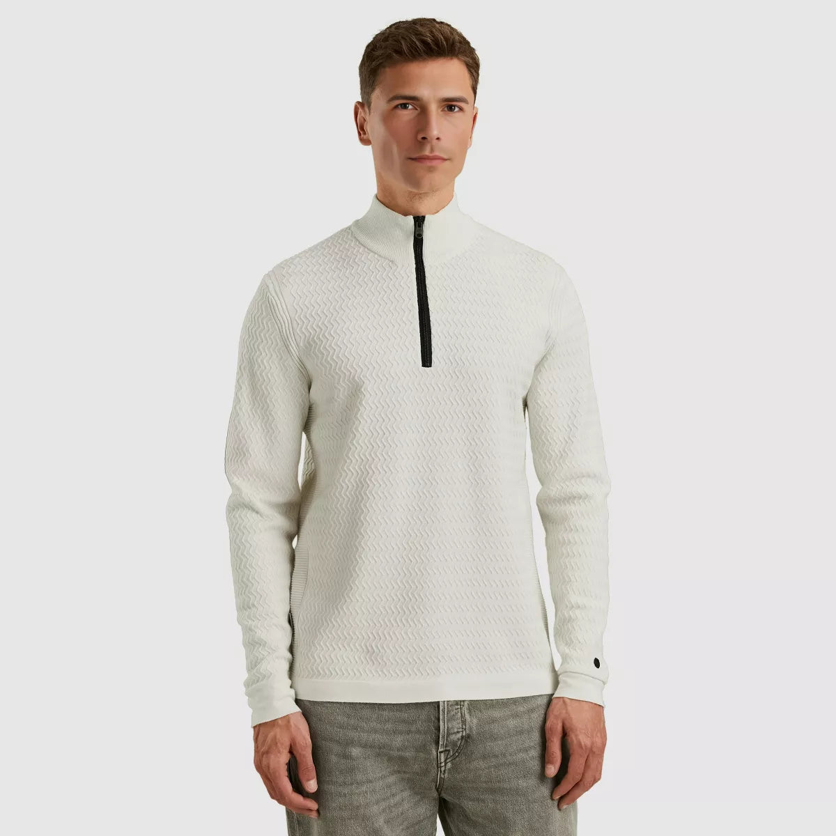 CAST IRON Half Zip Pullover - Off White