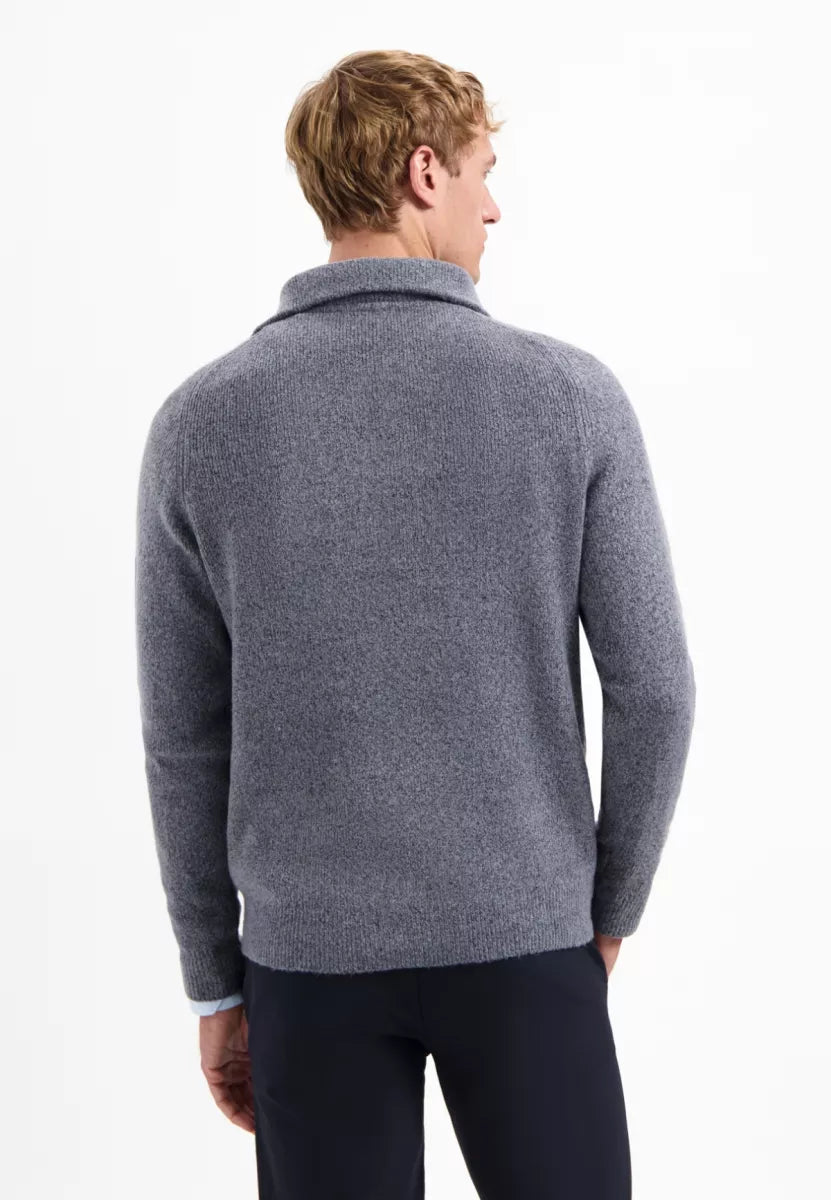 NO EXCESS Pullover Wing Collar - Washed Blue