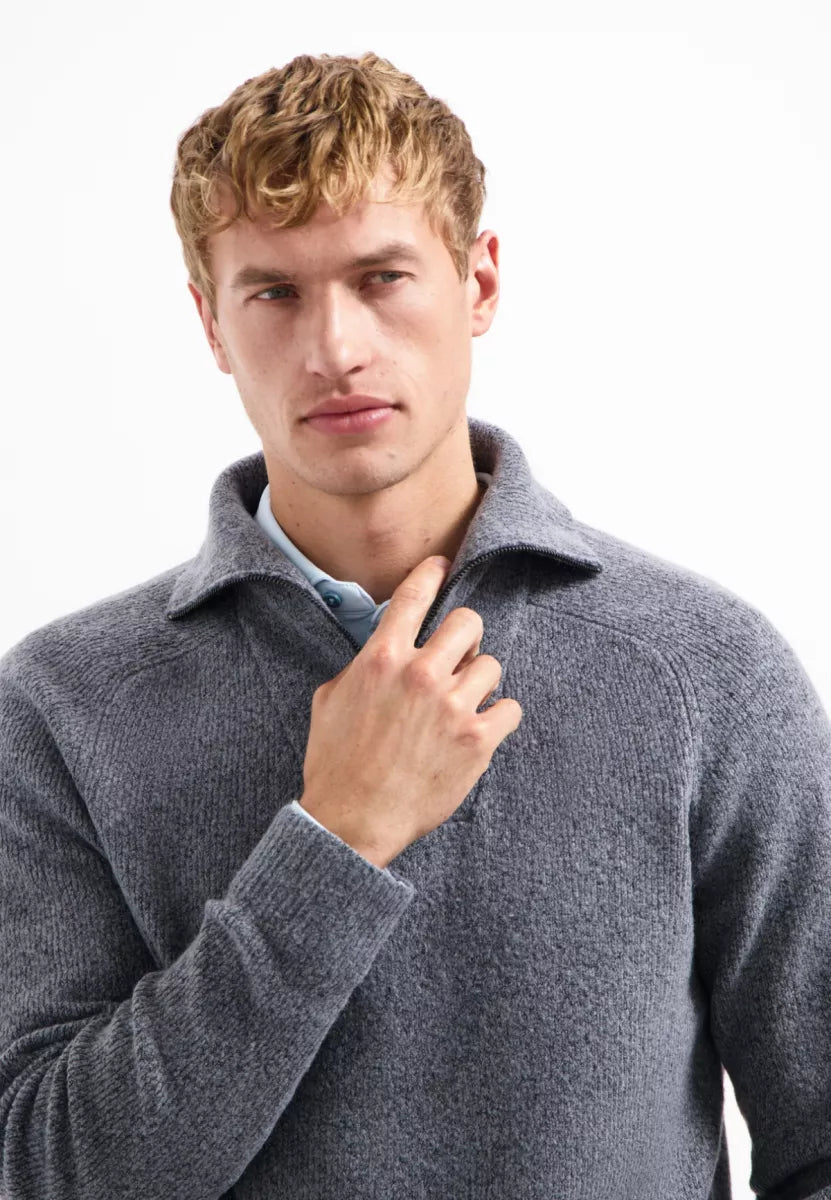 NO EXCESS Pullover Wing Collar - Washed Blue