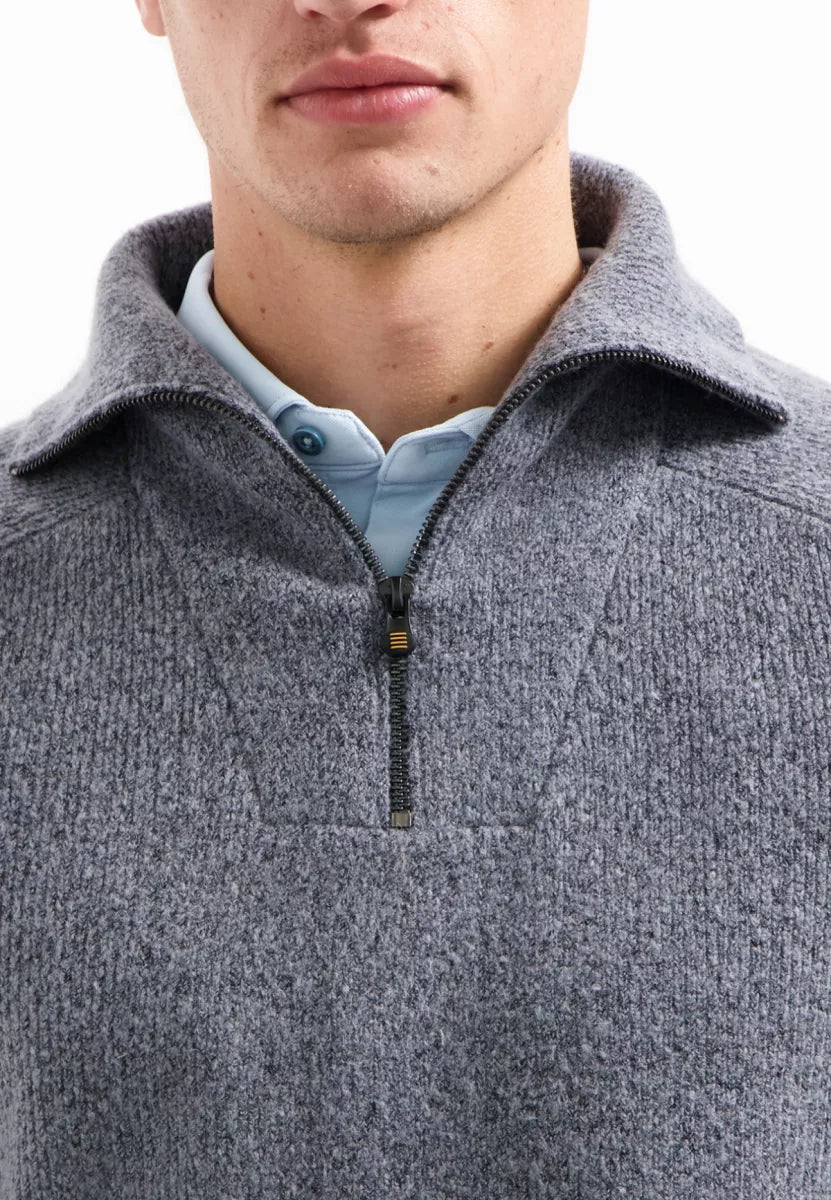 NO EXCESS Pullover Wing Collar - Washed Blue