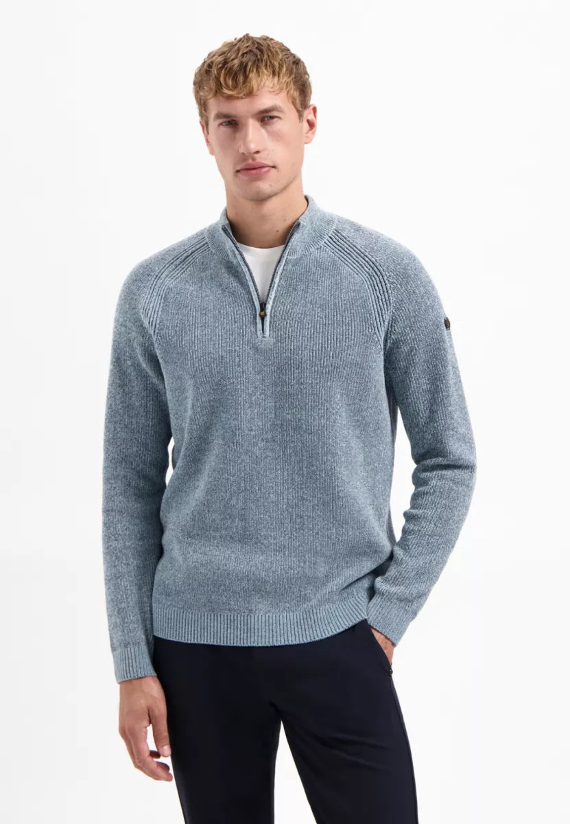 NO EXCESS Pullover Half Zip - Dusty Blue