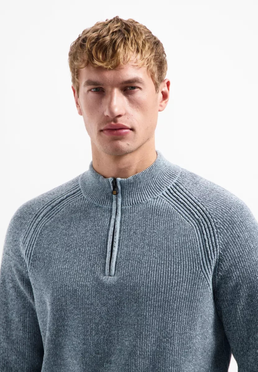 NO EXCESS Pullover Half Zip - Dusty Blue