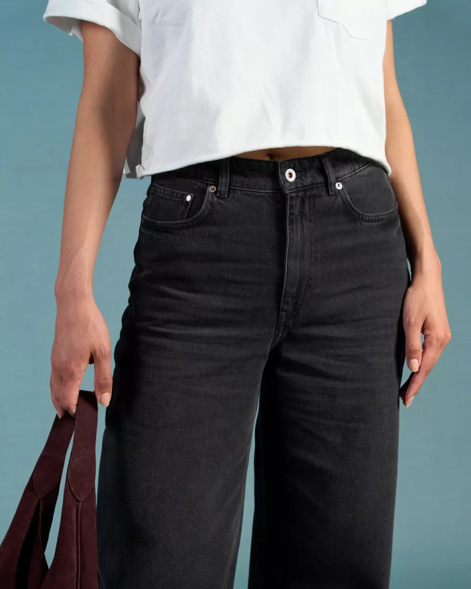 KUYICHI Harper Loose Flare - Smoky Noir