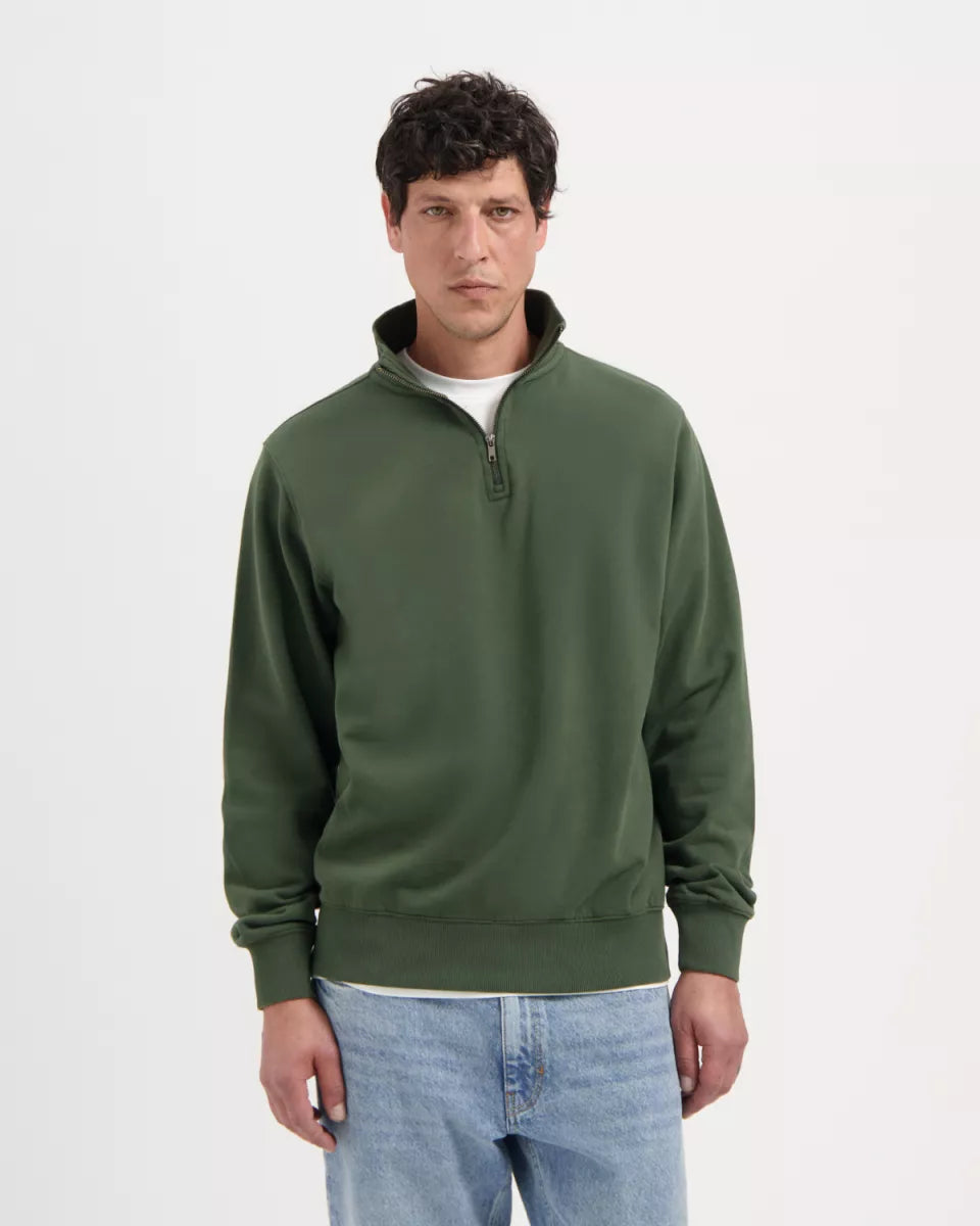 KUYICHI Vince Zip Sweat - Moss Green