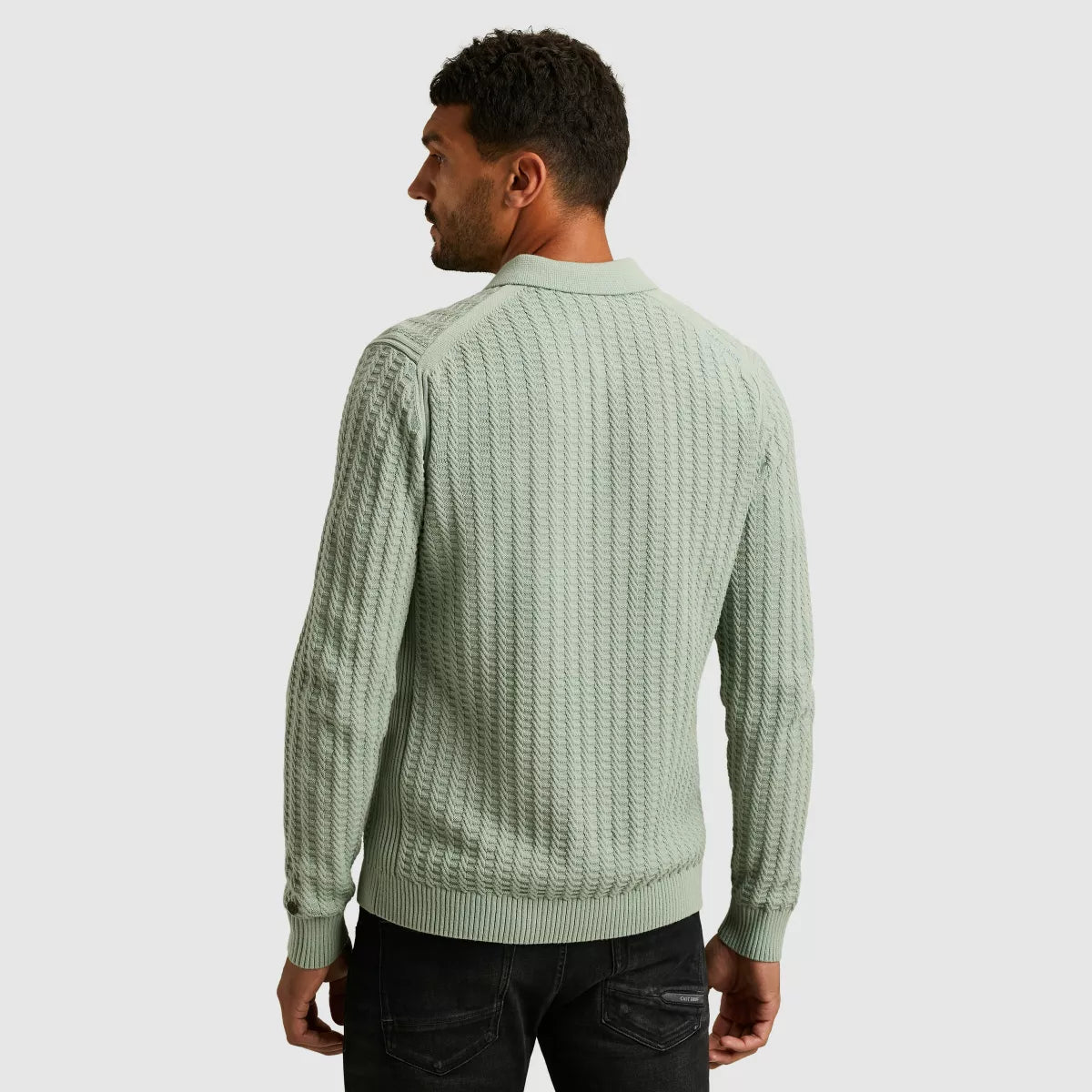 CAST IRON Long Sleeve Polo - Groen