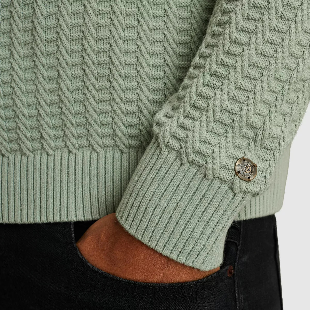 CAST IRON Long Sleeve Polo - Groen