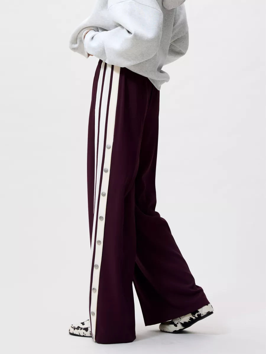 CATWALK JUNKIE Side Button Tracksuit Trousers - Wine