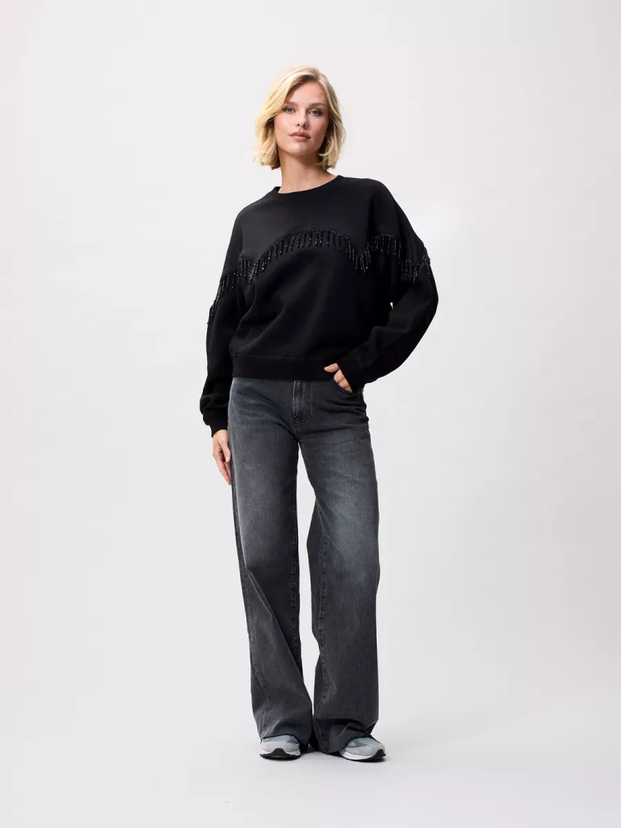 CATWALK JUNKIE Beaded Fringed Sweater