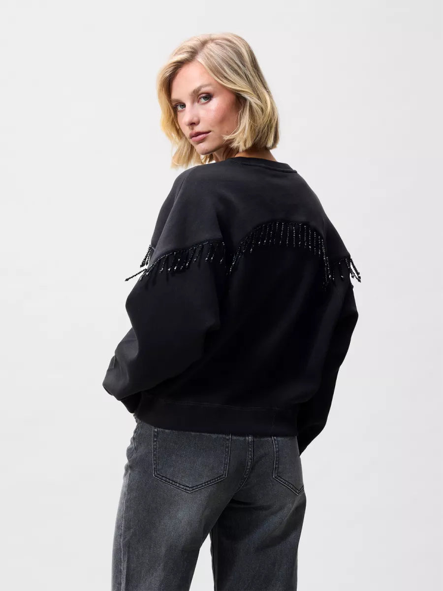 CATWALK JUNKIE Beaded Fringed Sweater