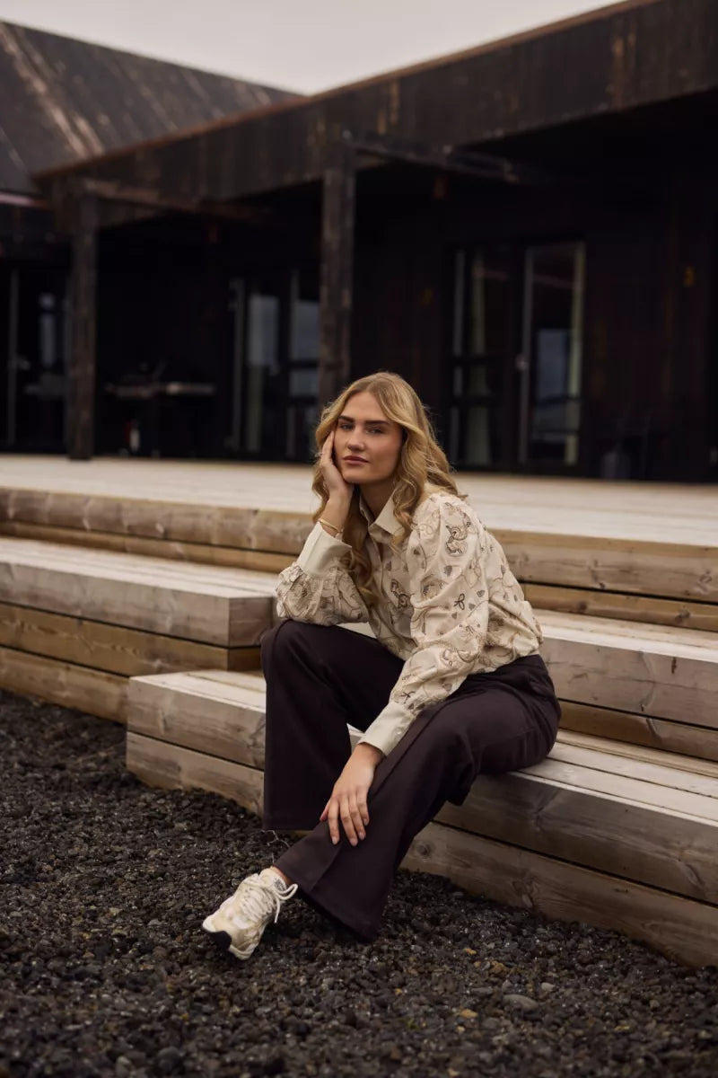 NUKUS Jill Pants Scuba - Dark Chocolate