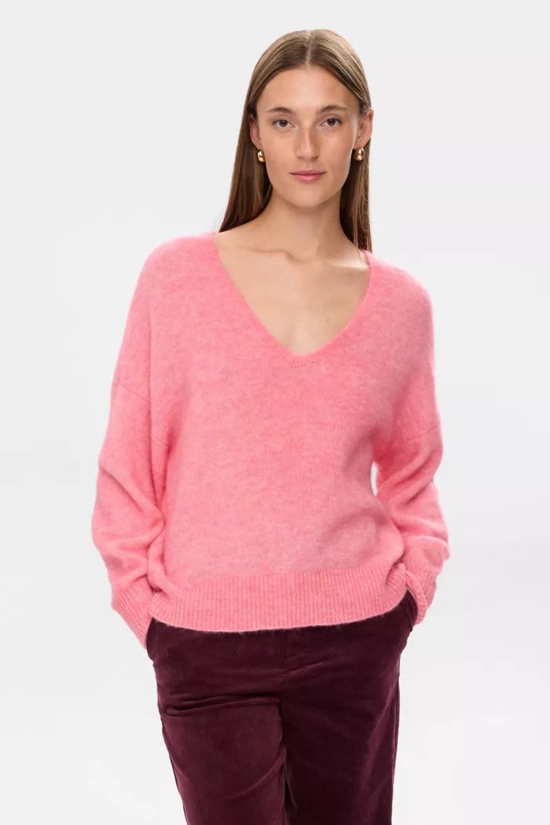 NUMPH Riette V-Neck Pullover - Pink Lemonade