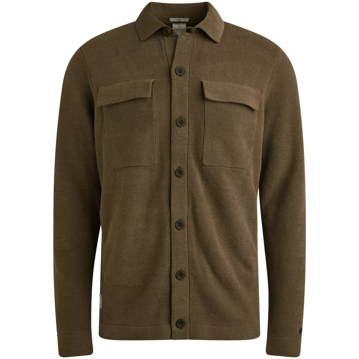 CAST IRON Button Jacket Soft Blend - Army Groen