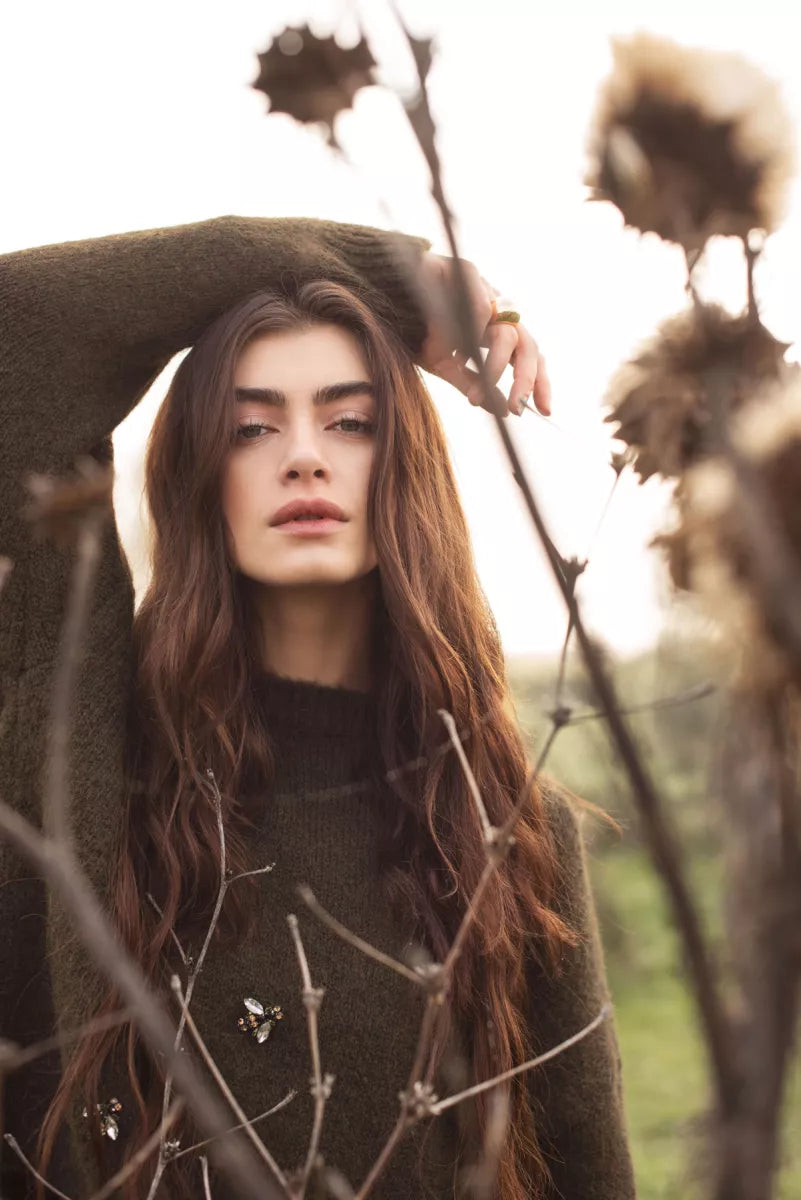 SUMMUM Embellished Sweater - Dark Camo