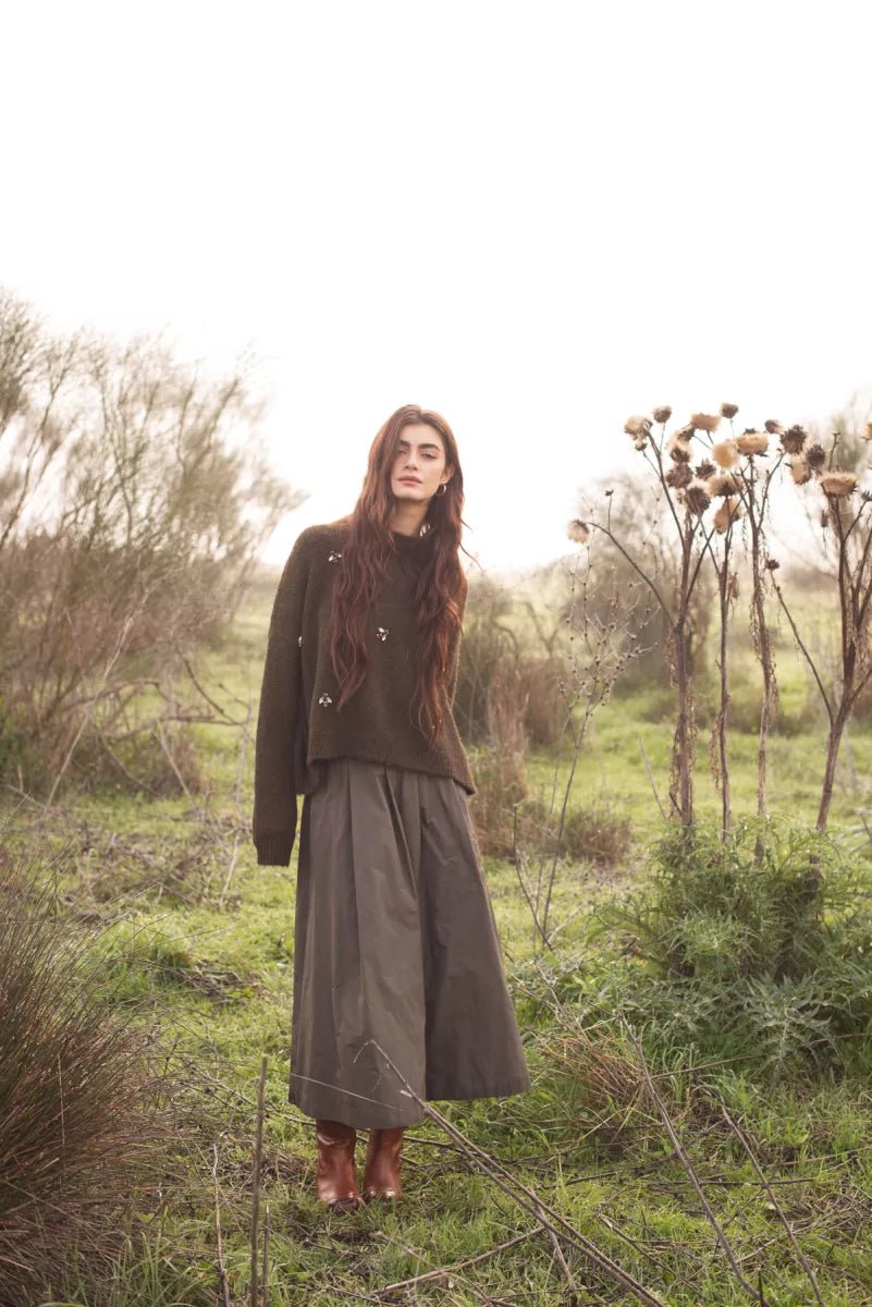 SUMMUM Embellished Sweater - Dark Camo