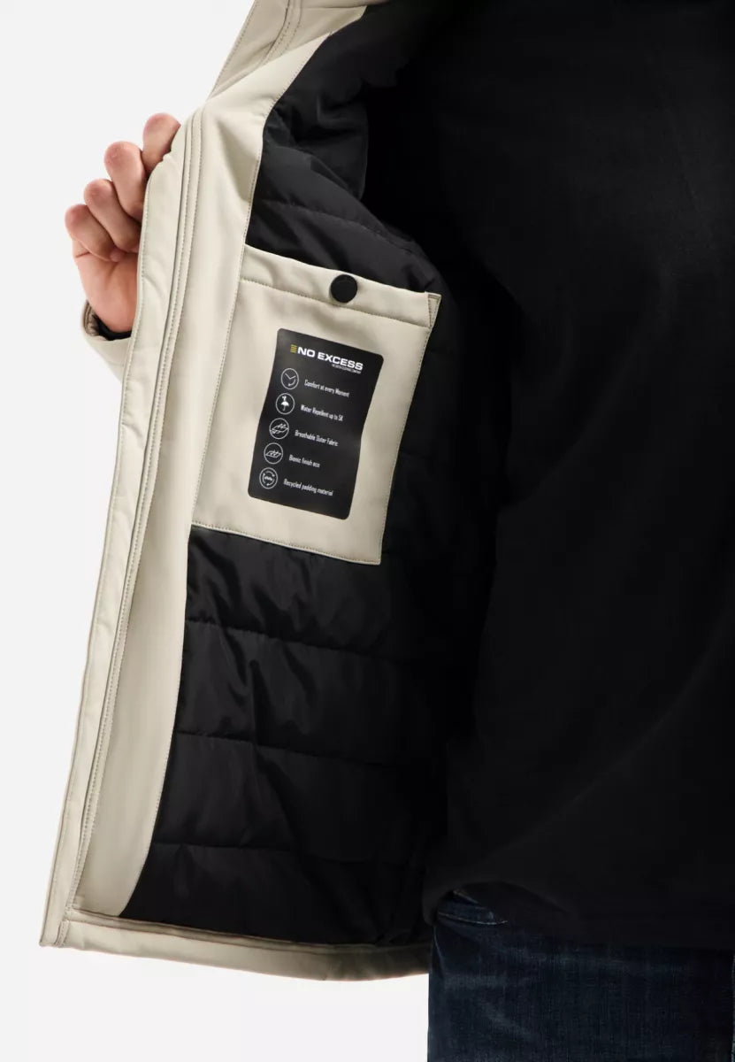 NO EXCESS Hooded Jacket - Stone