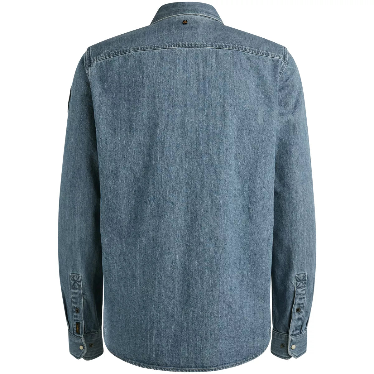 PME-LEGEND Long Sleeve Shirt - Mid Blue
