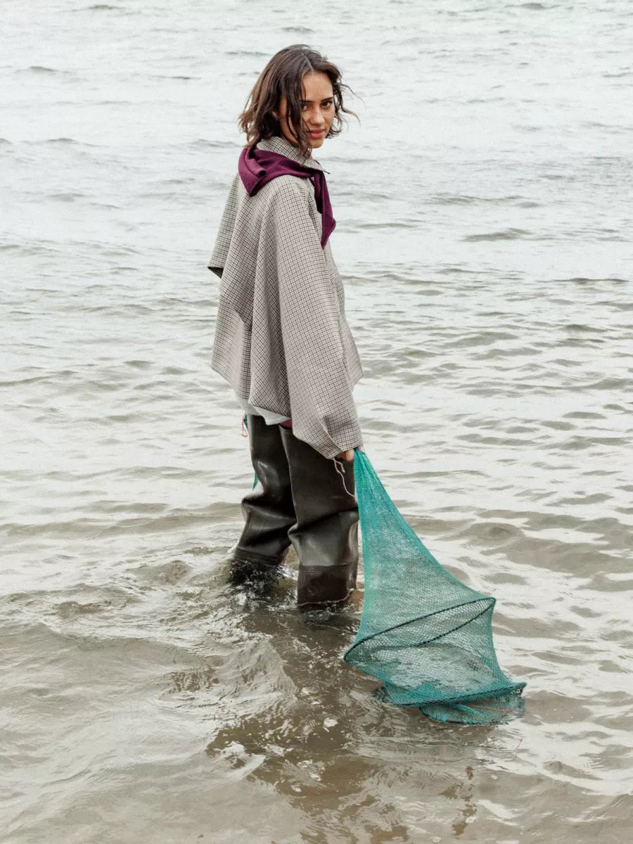 CATWALK JUNKIE Check Cape Jacket