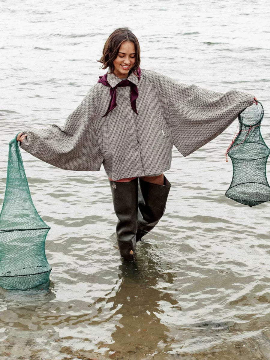 CATWALK JUNKIE Check Cape Jacket