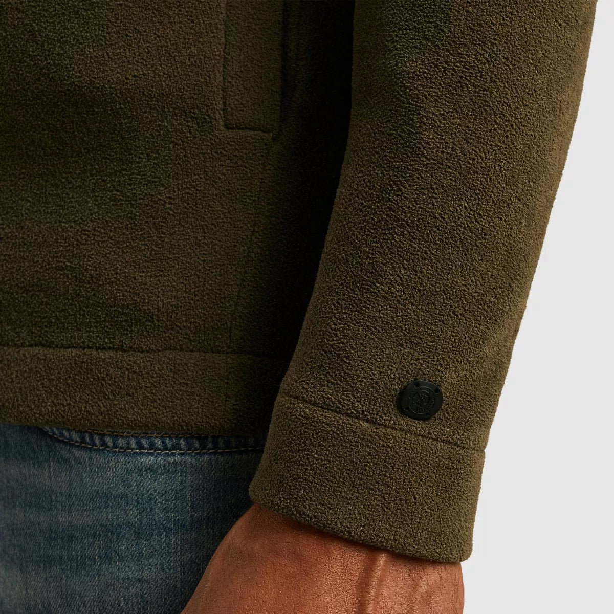 CAST IRON Button Jacket Soft Blend - Army Groen