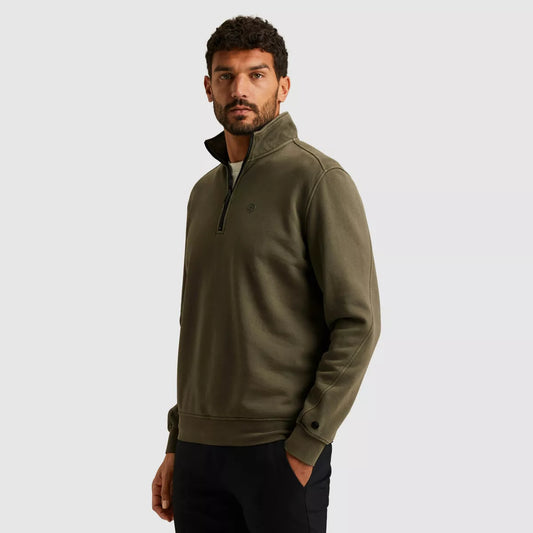CAST IRON Half Zip Pullover - Groen