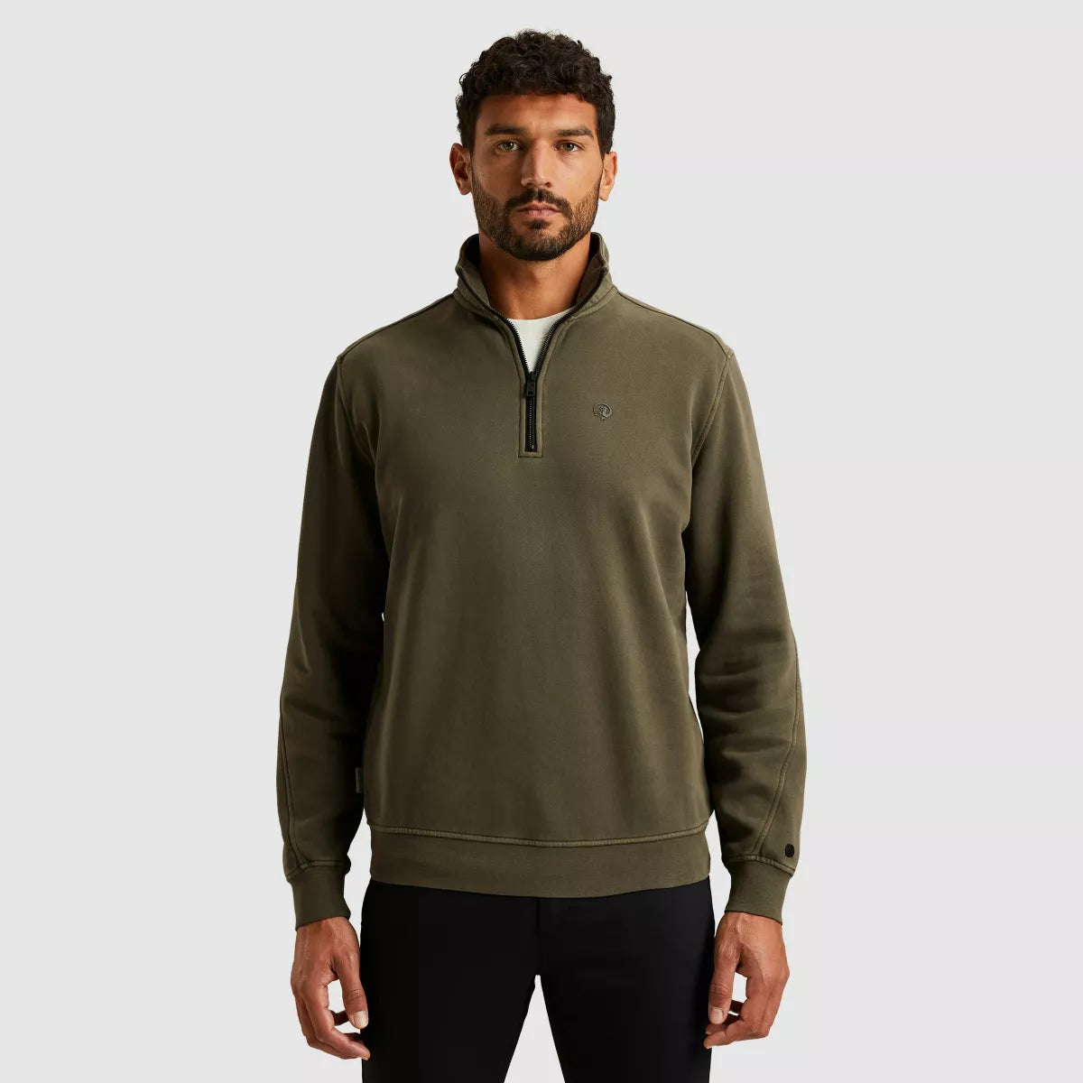 CAST IRON Half Zip Pullover - Groen