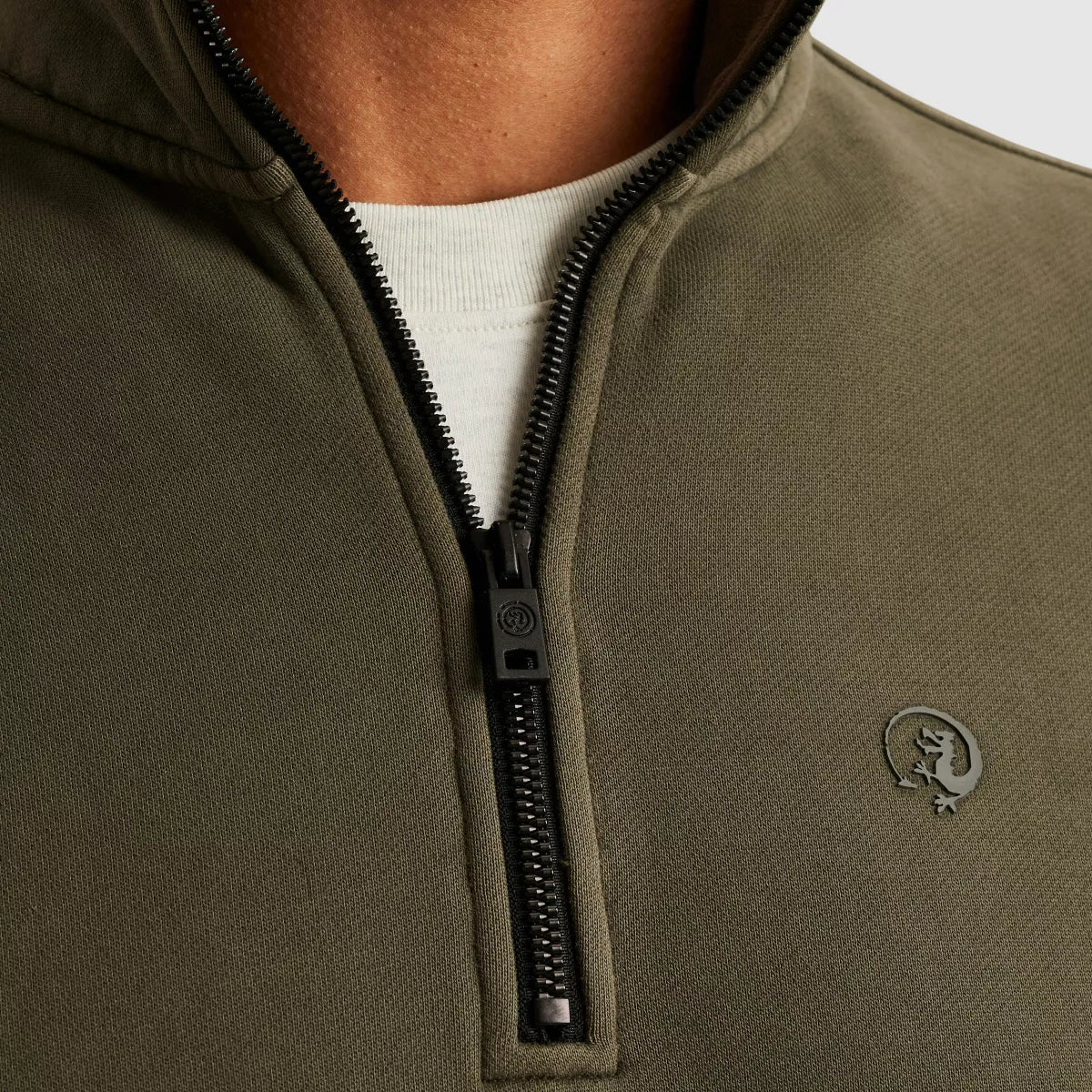 CAST IRON Half Zip Pullover - Groen