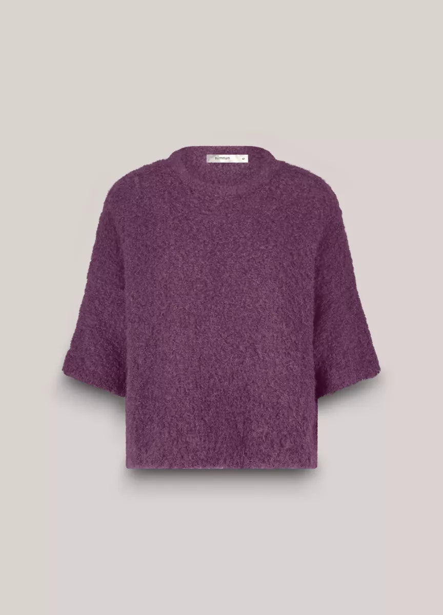 SUMMUM Sweater Soft Boucle Knit - Wineberry