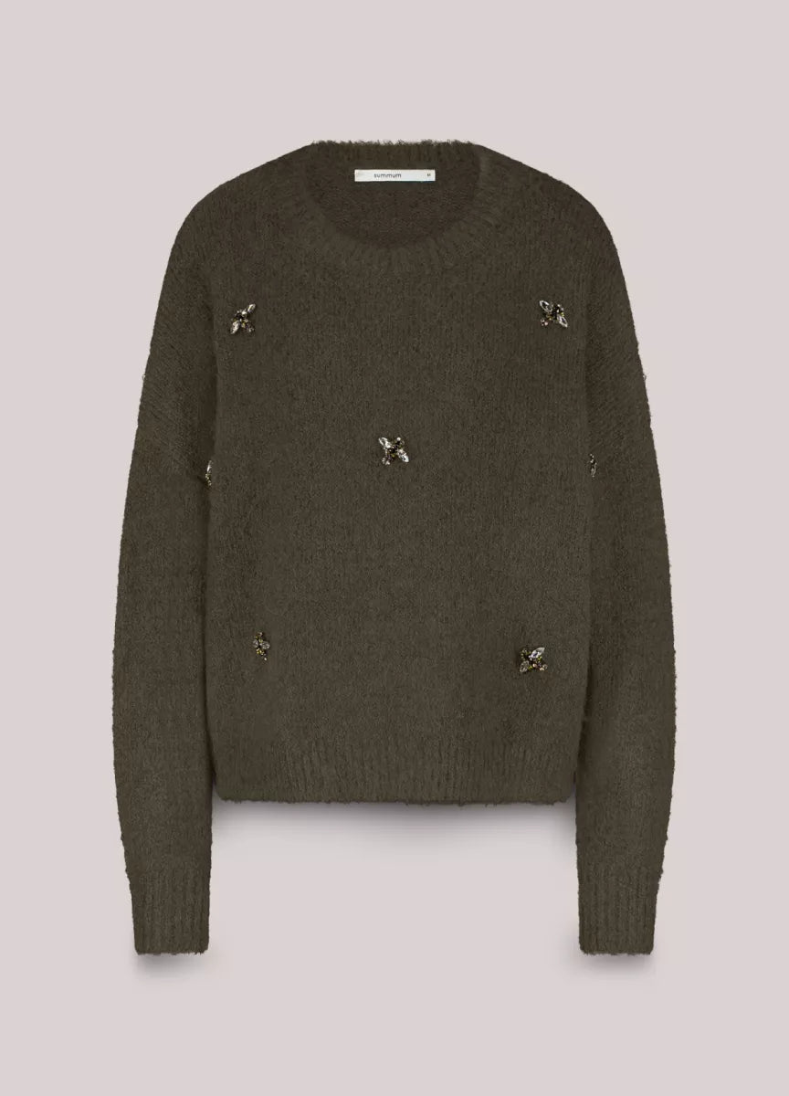 SUMMUM Embellished Sweater - Dark Camo