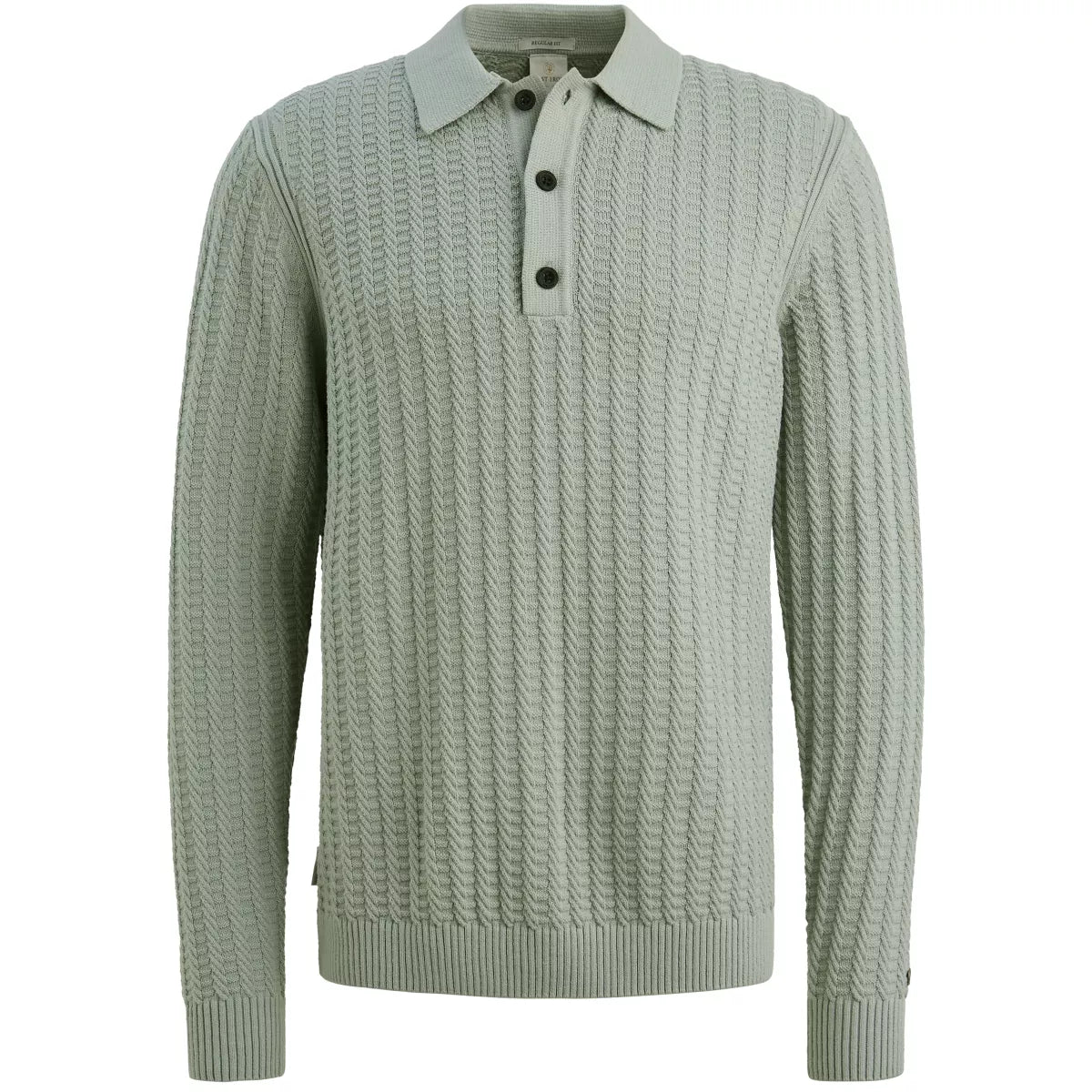 CAST IRON Long Sleeve Polo - Groen