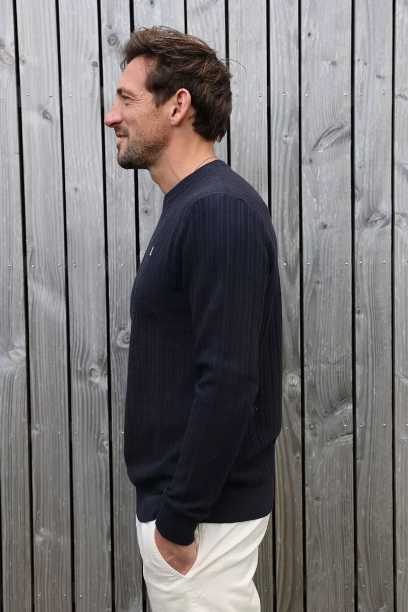 KULTIVATE Vertical Sweater - Dark Navy