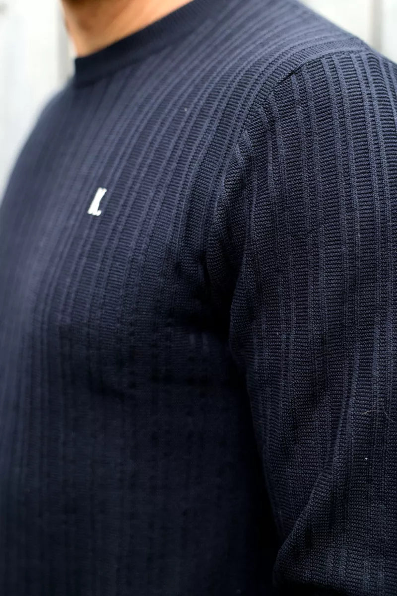 KULTIVATE Vertical Sweater - Dark Navy