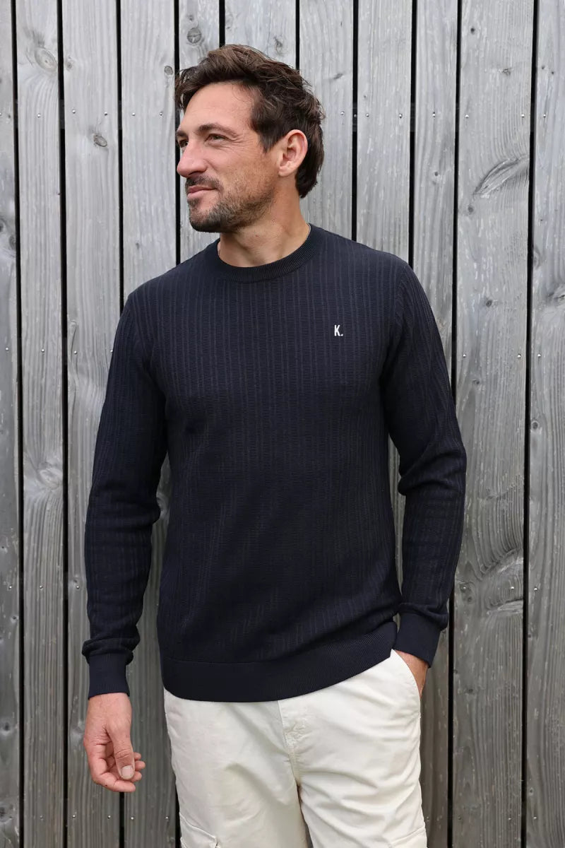 KULTIVATE Vertical Sweater - Dark Navy