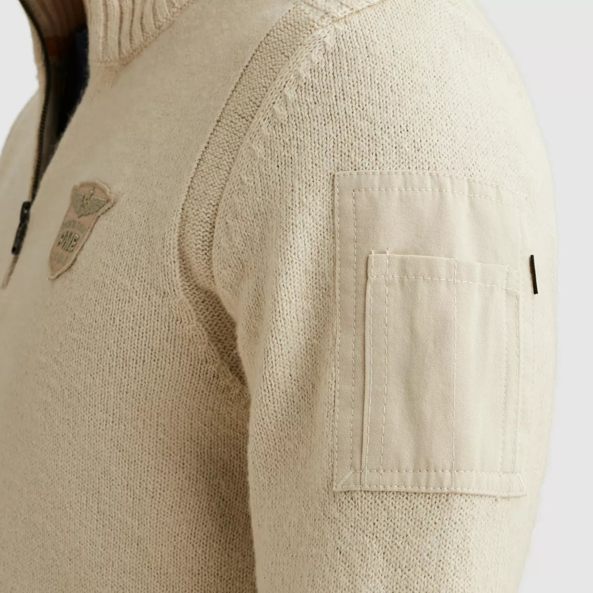 PME-LEGEND Half Zip Knit Pullover - Ecru