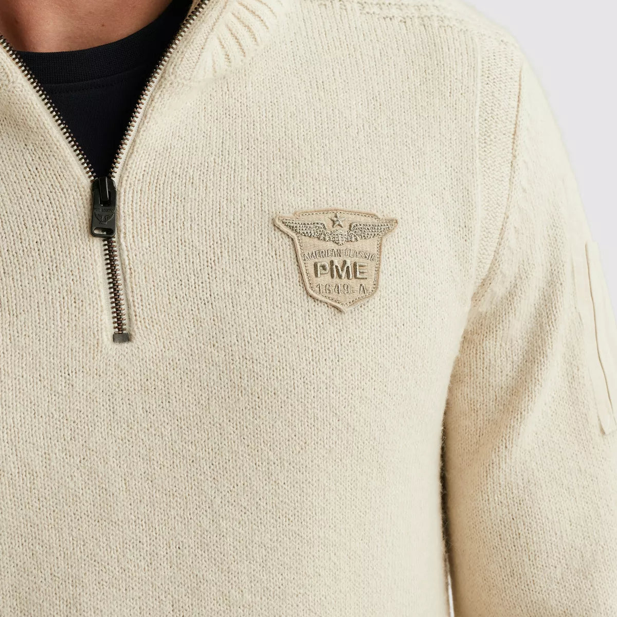 PME-LEGEND Half Zip Knit Pullover - Ecru