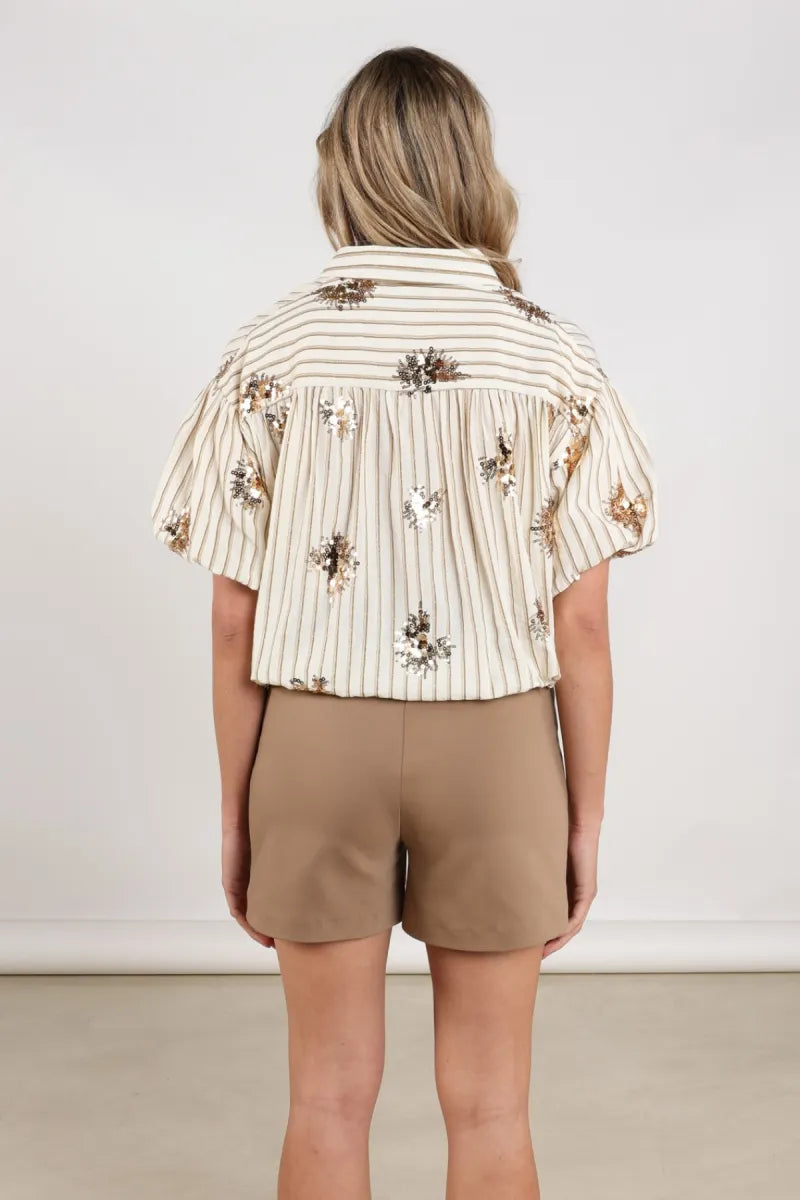 NUKUS Leia Blouse Stripe Paillet