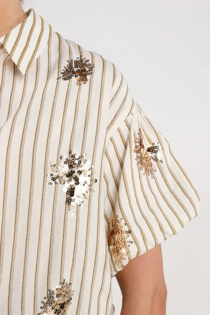 NUKUS Leia Blouse Stripe Paillet