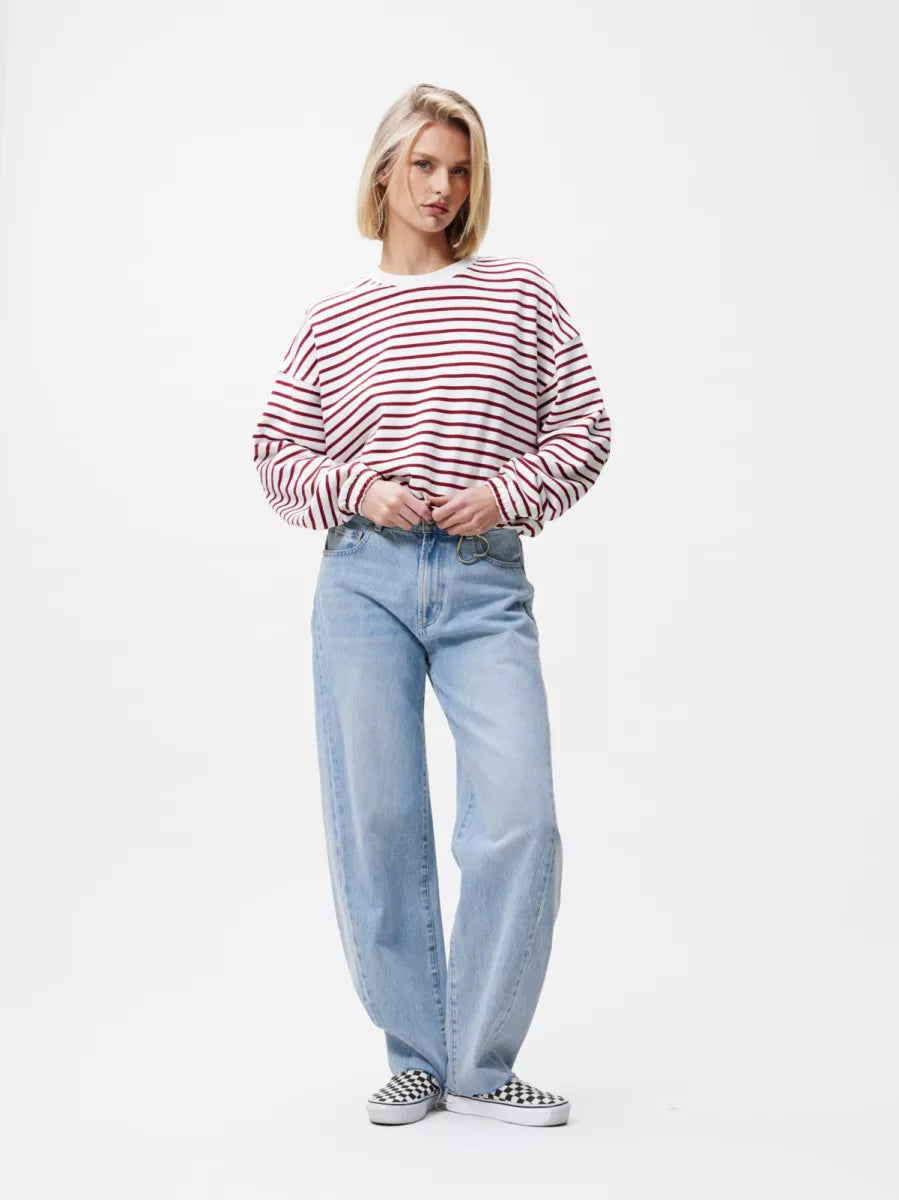 CATWALK JUNKIE Striped Sweater With Elastic Hems