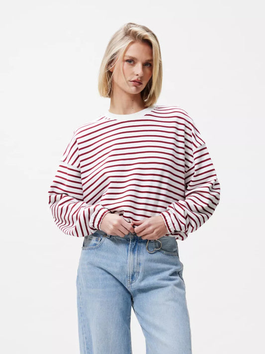 CATWALK JUNKIE Striped Sweater With Elastic Hems