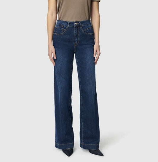 MAC JEANS Rich Palazzo Jeans - Super Dark