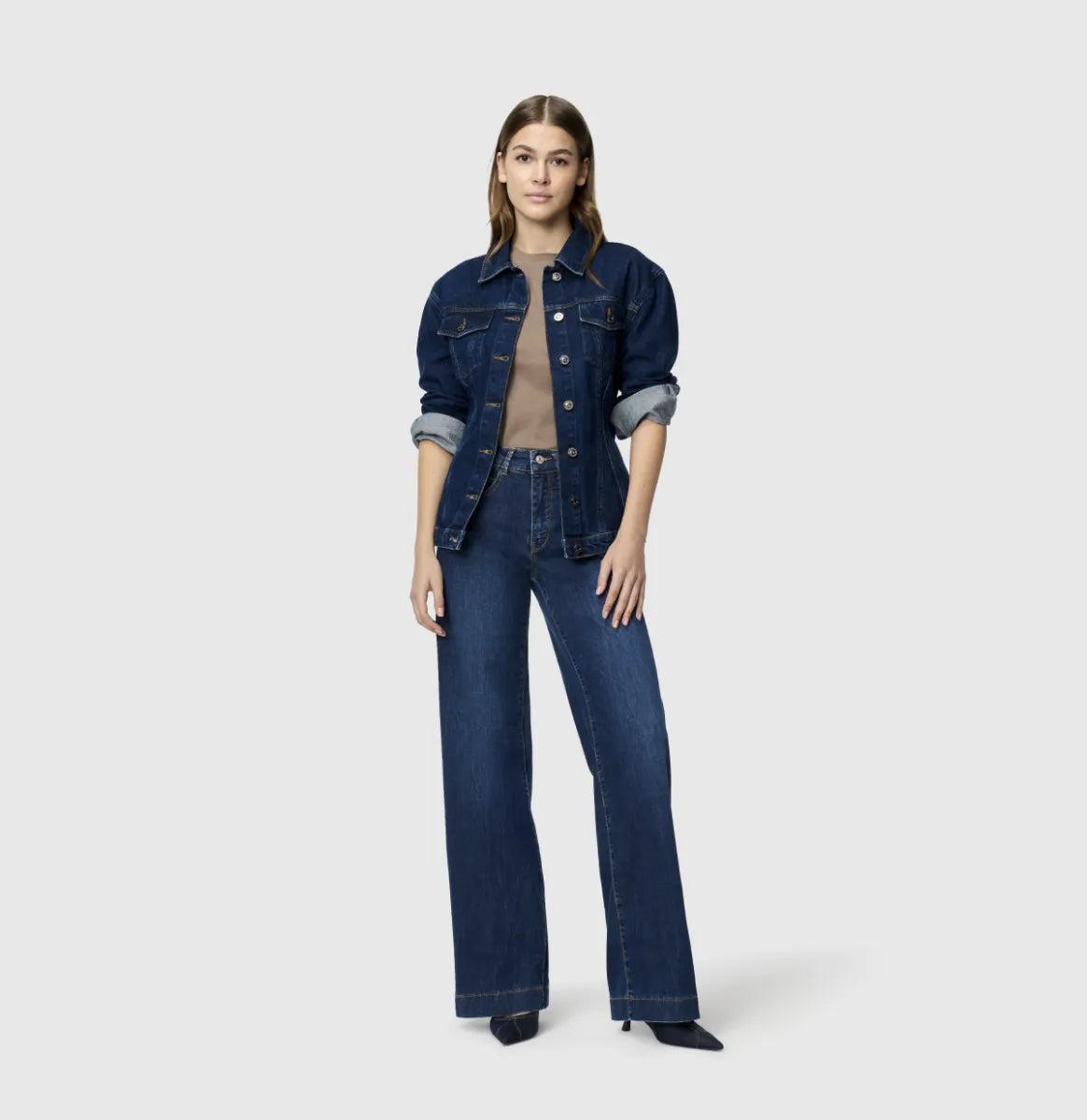 MAC JEANS Rich Palazzo Jeans - Super Dark
