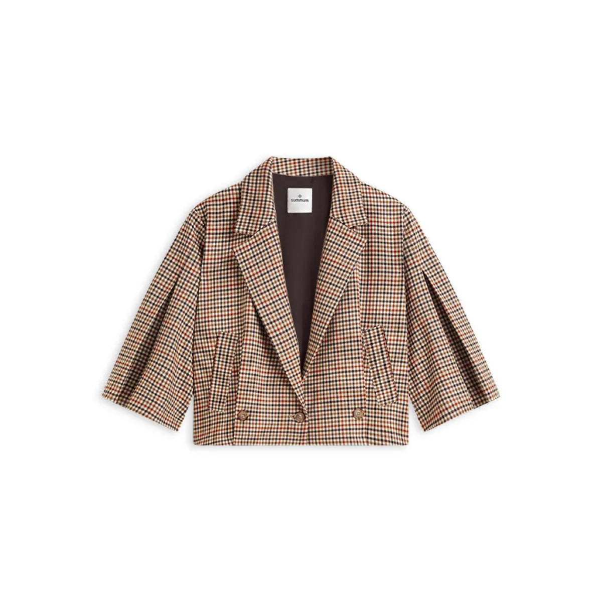 SUMMUM Blazer Check Goji Berry