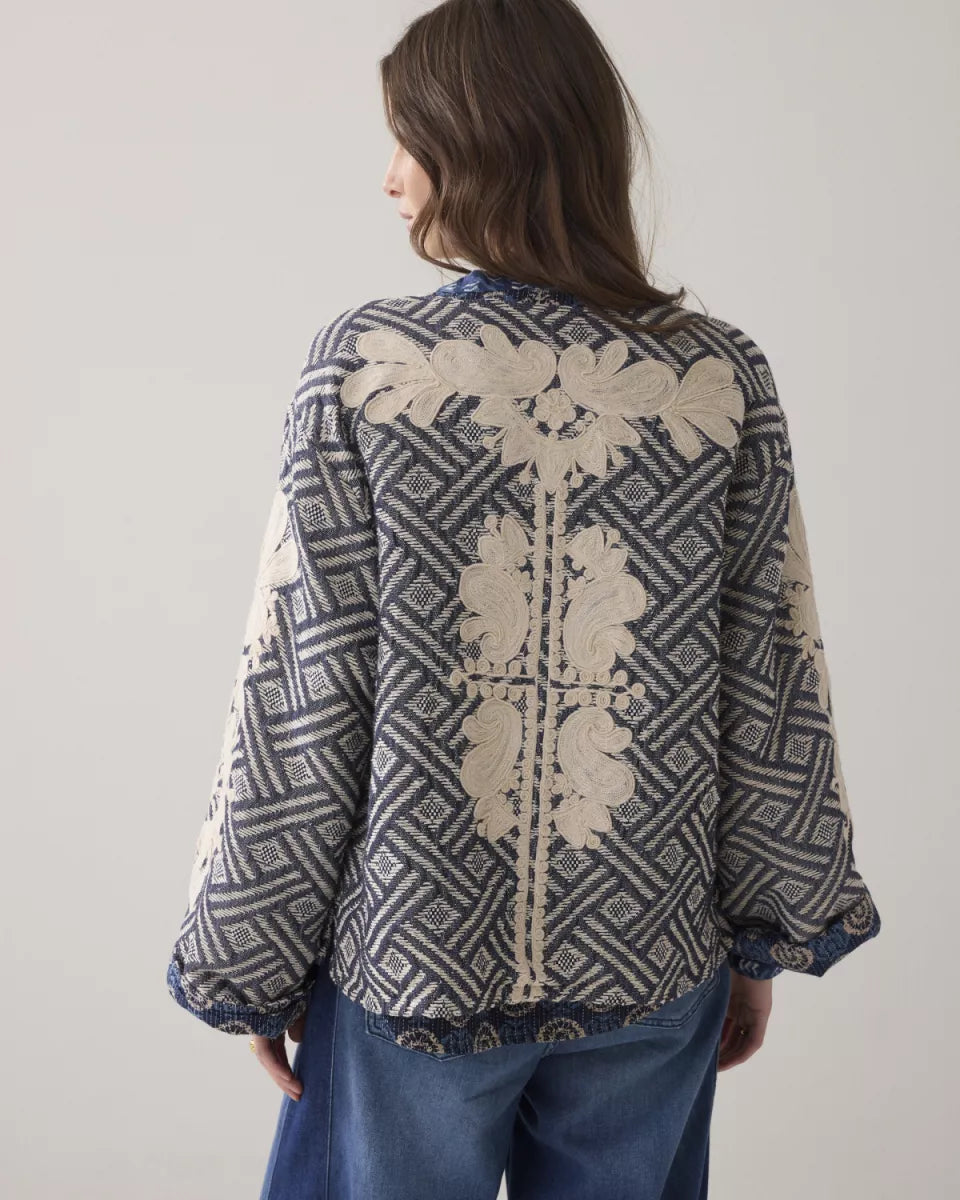 SUMMUM Jacket Blue Jacquard