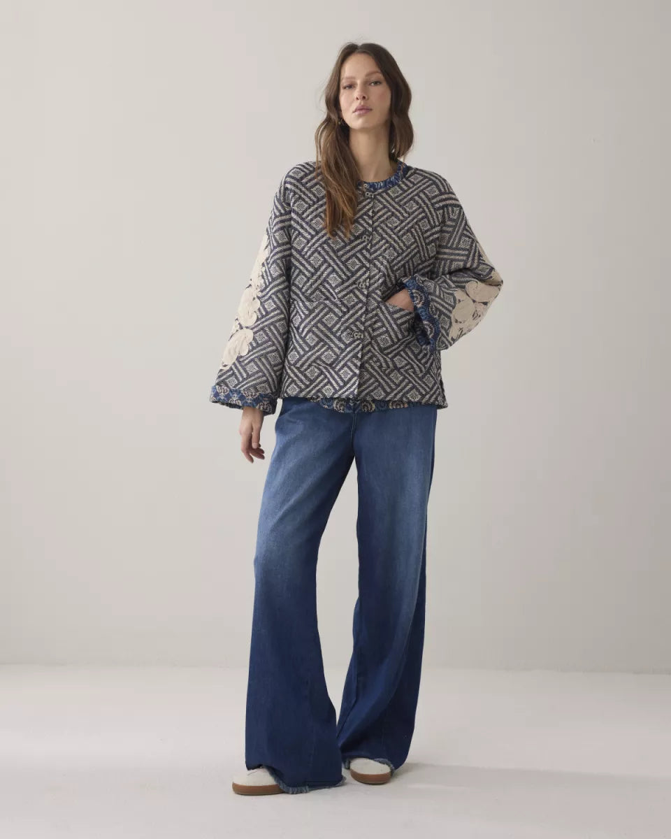 SUMMUM Jacket Blue Jacquard