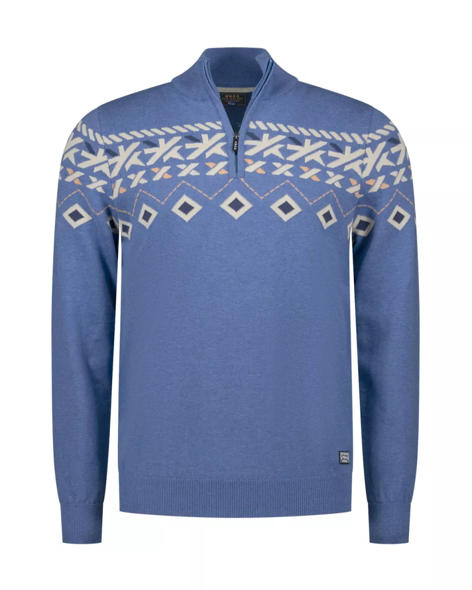 NEW ZEALAND AUCKLAND Pullover Half Zip - Classic Blue