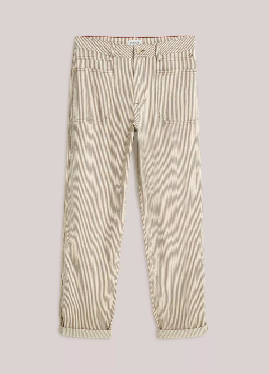 SUMMUM Tapered Pants Cotton Stripe Twill