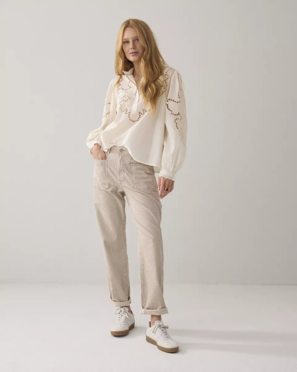 SUMMUM Top Embroidered Cambric Cotton