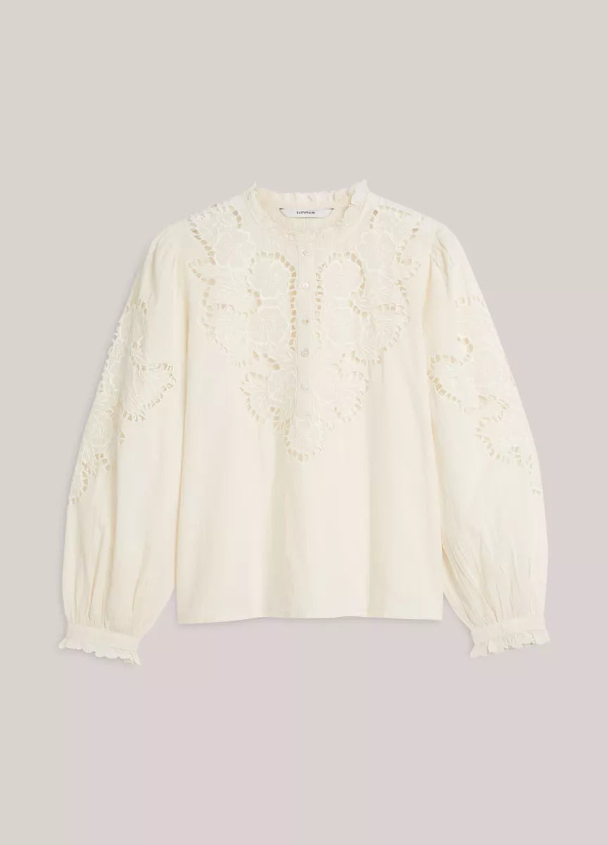 SUMMUM Top Embroidered Cambric Cotton