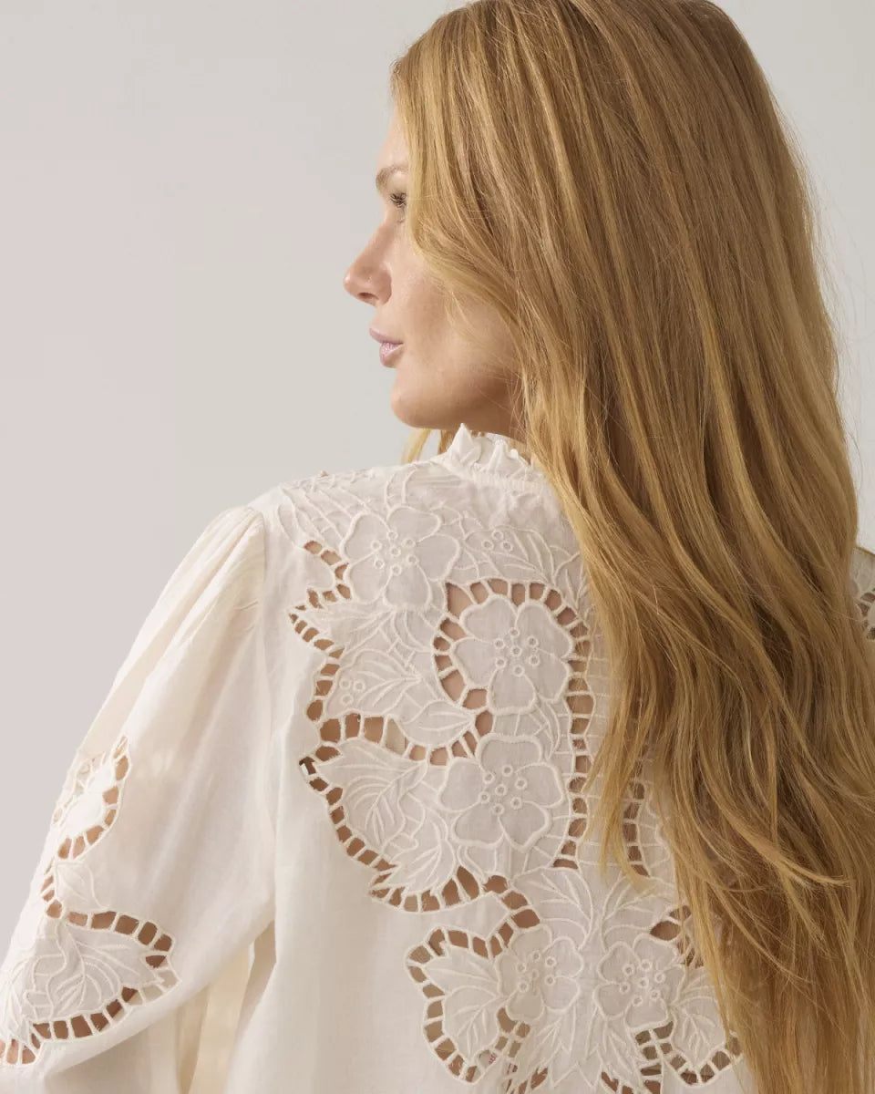 SUMMUM Top Embroidered Cambric Cotton